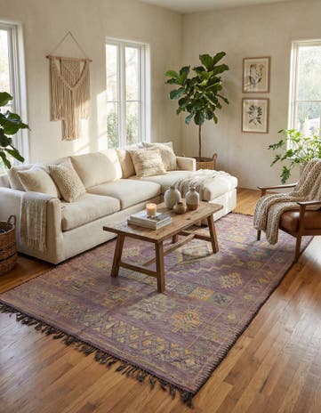 6' 3 x 11' 4 Hand Knotted Moroccan Wool Rug
