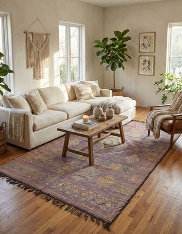 6' 3 x 11' 4 Hand Knotted Moroccan Wool Rug