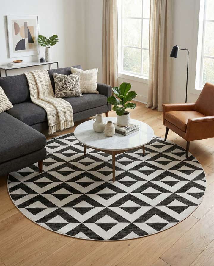 10' x 10' Easy-Clean Jill Zarin Napa Indoor / Outdoor Round Rug