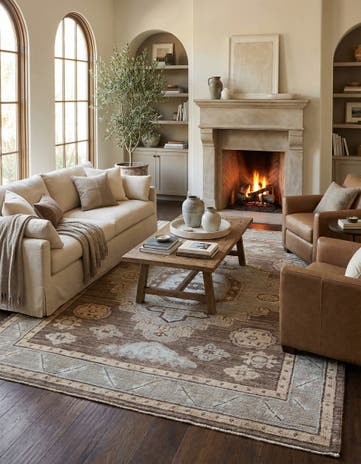 8' 3 x 10' 7 Hand Knotted Oushak Wool Rug