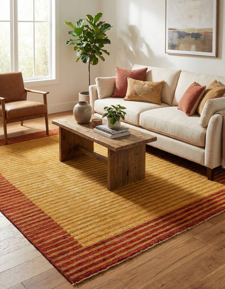 Detail image of  5' 3 x 6' 3  Hand Knotted Modern Ziegler Rug