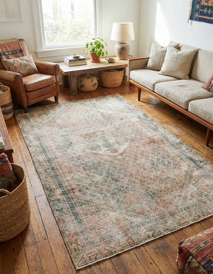 Detail image of 3' 10 x 6' 5  Hand Knotted Ultra Vintage Persian Wool Rug