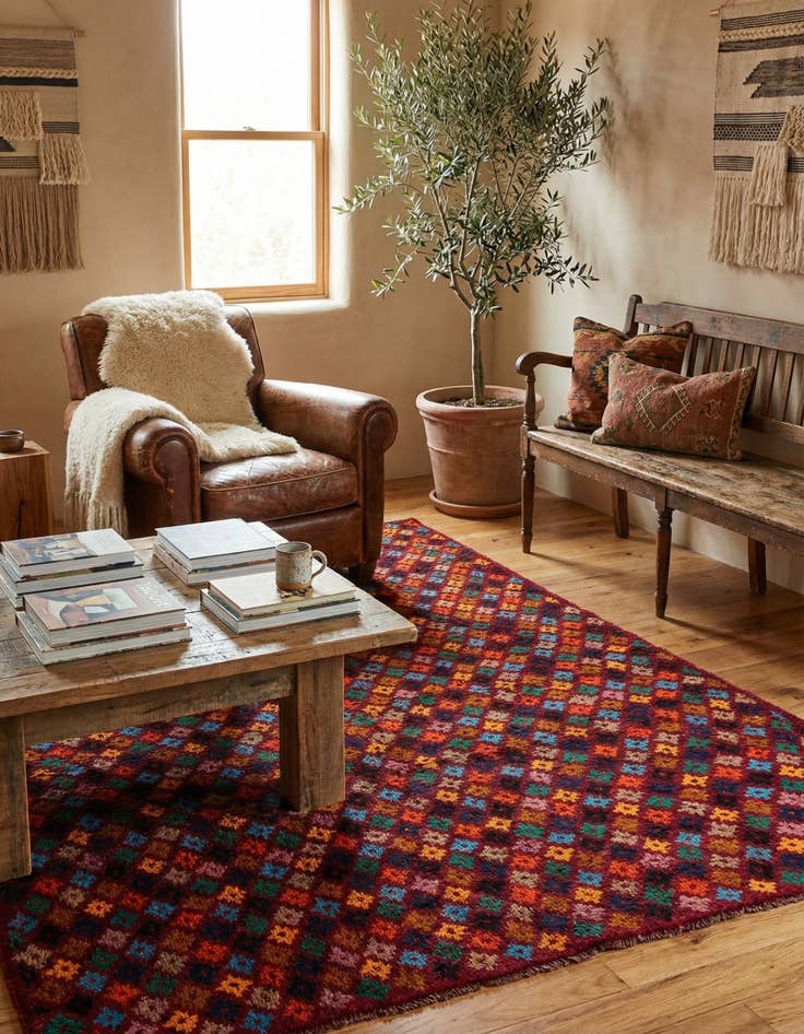 Detail image of 4' x 6'  Hand Knotted Balouch Wool Rug