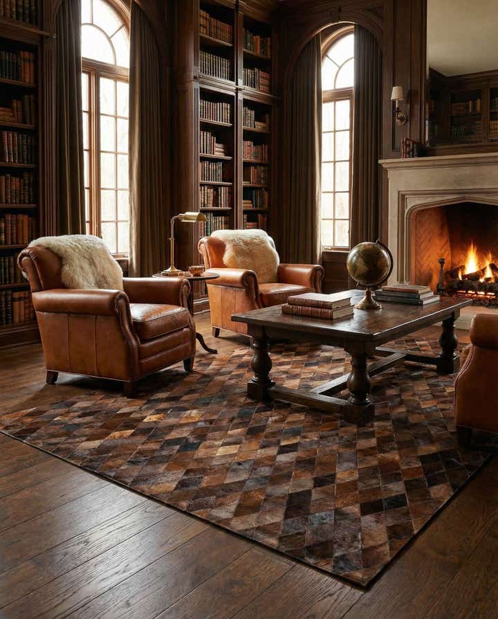 6' 7 x 9' 10 Cowhide Stocks Rug