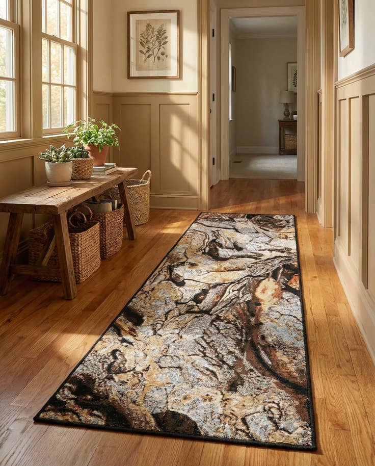 Detail image of 2' x 6' Easy-Clean Modern Indoor / Outdoor Runner Rug