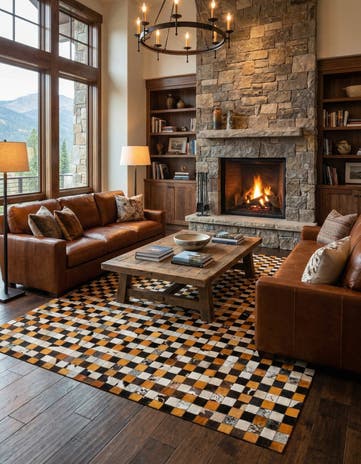8' 1 x 9' 11 Cowhide - Patchwork Rug