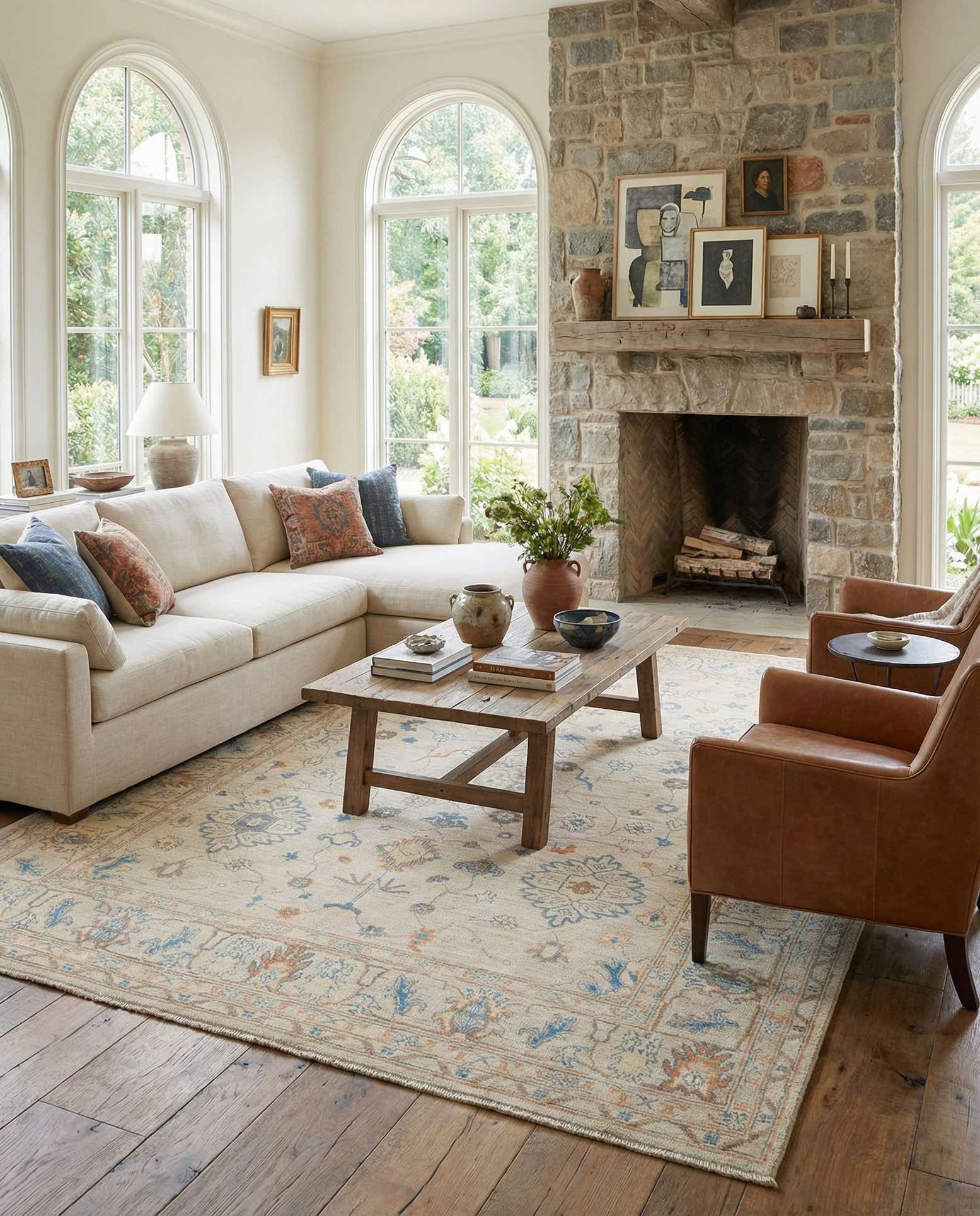 8' 11 x 11' 7 Hand Knotted Oushak Rug
