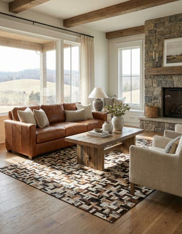 4' 11 x 7' 9 Cowhide - Patchwork Rug
