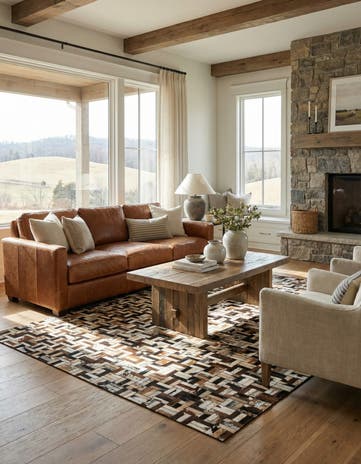4' 11 x 7' 9 Cowhide - Patchwork Rug