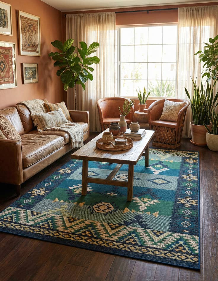 Detail image of  6' x 9'  Washable Baja Indoor / Outdoor Rug