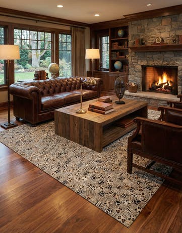 5' 1 x 8' 1 Cowhide Leather Rug