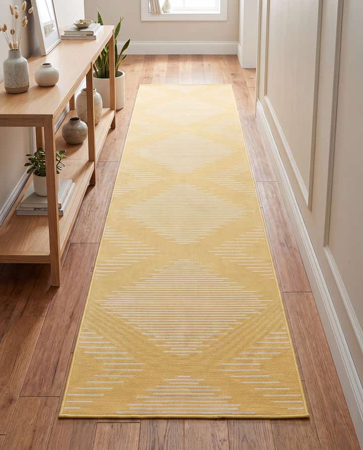 3' 3 x 14' Easy-Clean Modern Indoor / Outdoor Runner Rug