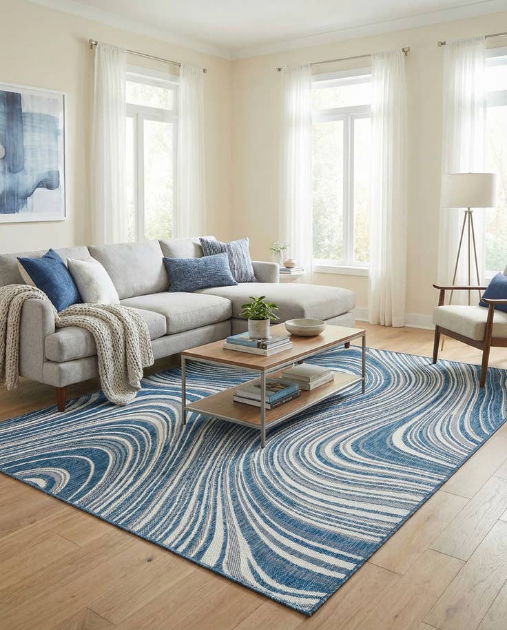 Detail image of 7' x 10' Easy-Clean Modern Indoor / Outdoor Rug