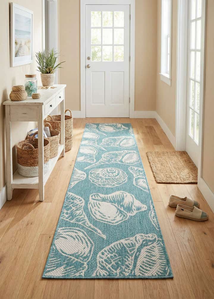 2' x 6' Easy-Clean Coastal Indoor / Outdoor Runner Rug