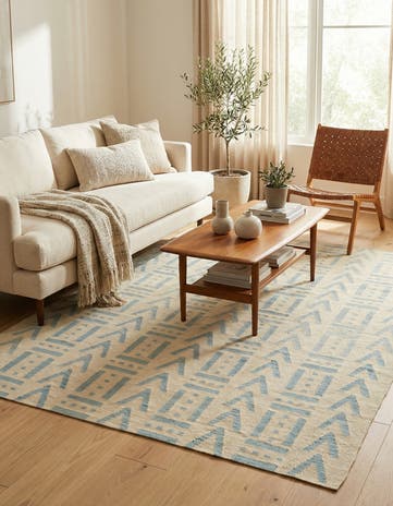 5' x 6' 6 Hand Woven Kilim Modern Wool Rug