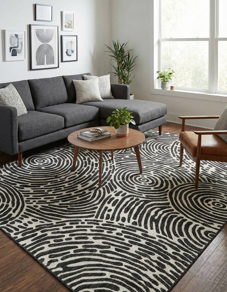 Detail image of 7' 10 x 10' Easy-Clean Modern Indoor / Outdoor Rug
