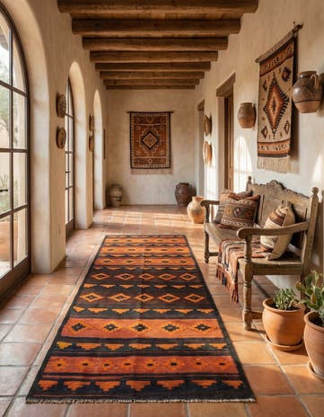 3' 4 x 11' Hand Woven Kilim Fars Wool Runner Rug
