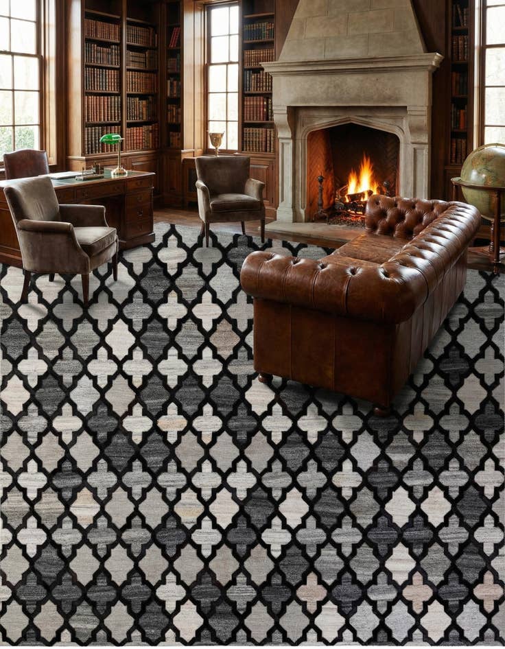 Detail image of  8' 1 x 9' 11 Cowhide - Patchwork Rug