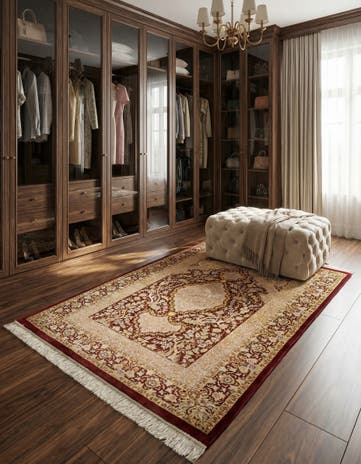 3' 6 x 4' 11 Ghom Silk Rug