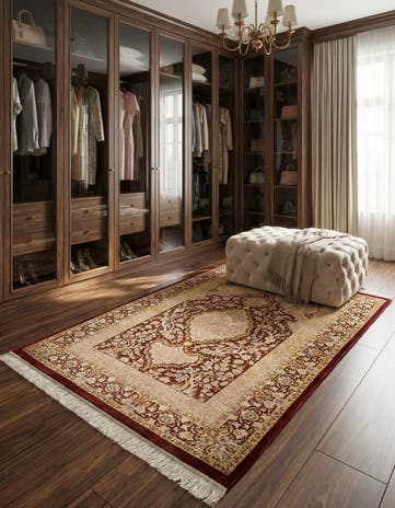 3' 6 x 4' 11 Ghom Silk Rug
