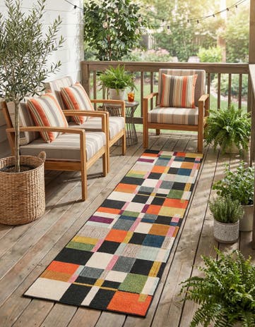 2' 7 x 12' Easy-Clean Casablanca Indoor / Outdoor Runner Rug