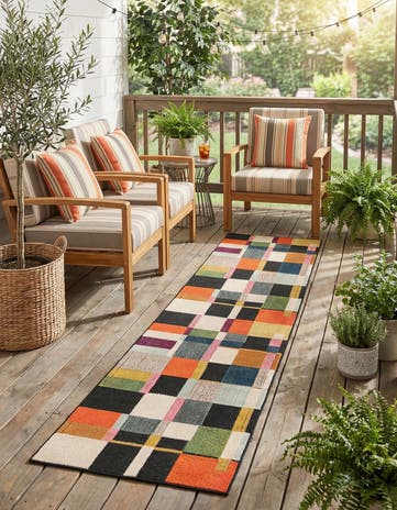 2' 7 x 12' Easy-Clean Casablanca Indoor / Outdoor Runner Rug