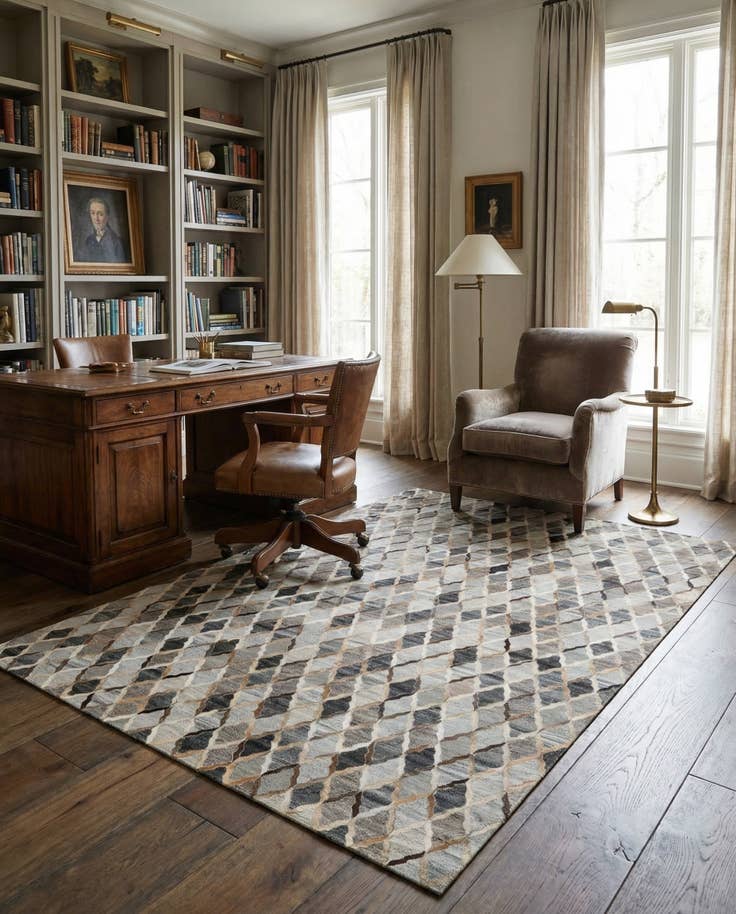 Detail image of 8' 1 x 9' 10 Cowhide - Patchwork Rug