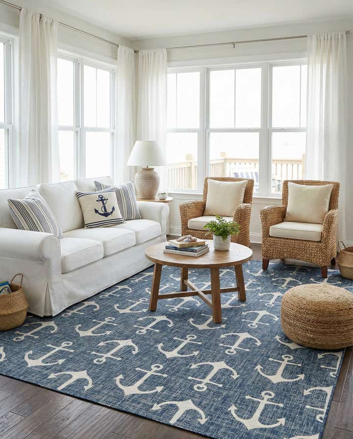9' x 12' Easy-Clean Coastal Indoor / Outdoor Rug