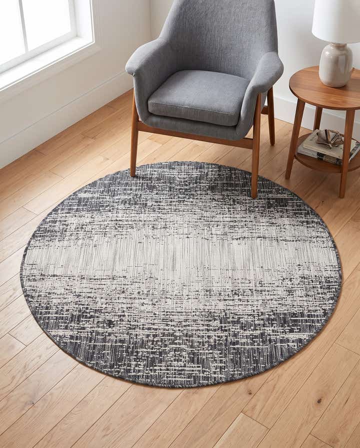 4' x 4' Easy-Clean Modern Indoor / Outdoor Round Rug