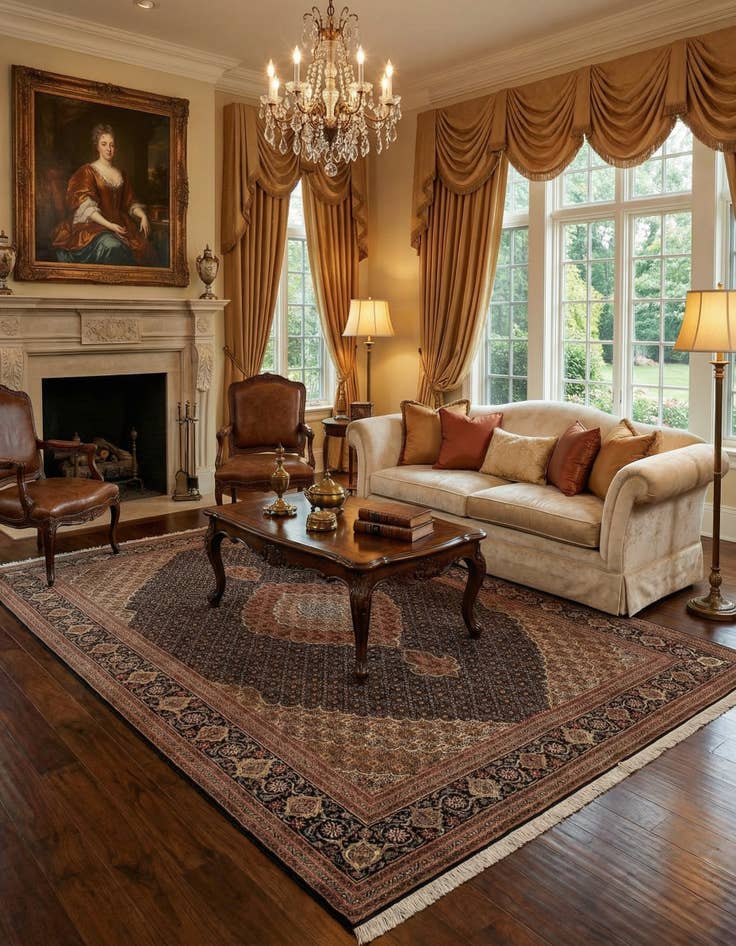 Detail image of  6' 8 x 9' 9 Tabriz Mahi Rug