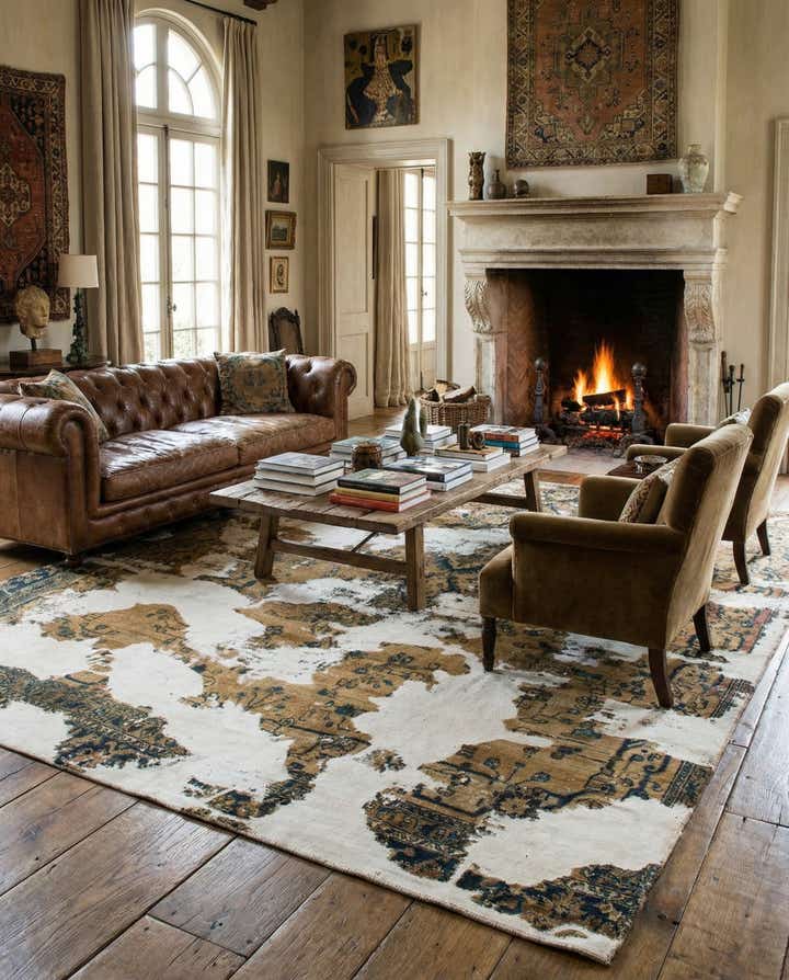 8' 10 x 9' 10 Hand Knotted Ultra Vintage Persian Wool Square Rug