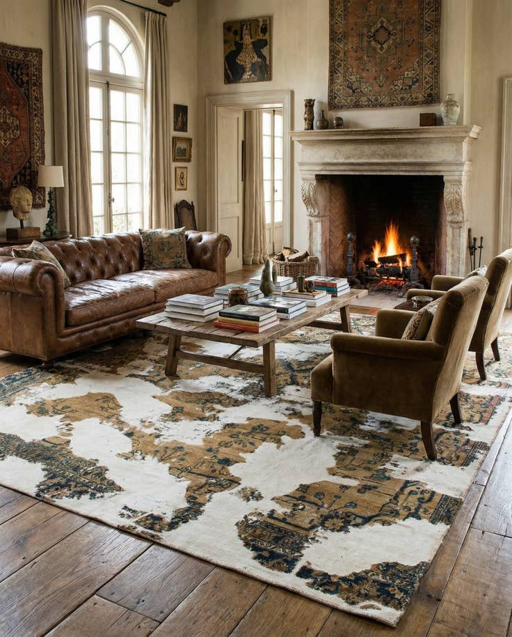 Detail image of 8' 10 x 9' 10 Hand Knotted Ultra Vintage Persian Wool Square Rug