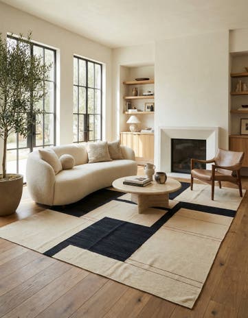 7' x 9' 7 Hand Woven Kilim Modern Wool Rug