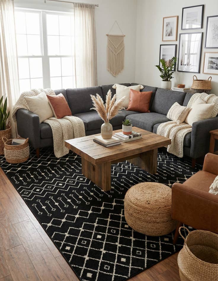 Detail image of  10' 8 x 14' Moroccan Trellis Rug