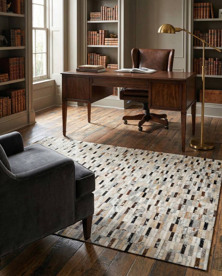 Detail image of 5' x 7' 11 Cowhide - Patchwork Rug