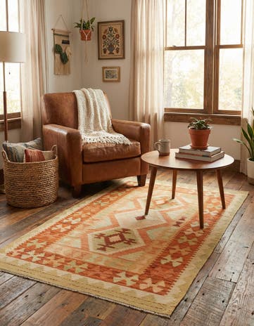 3' 2 x 5' Hand Woven Kilim Waziri Wool Rug