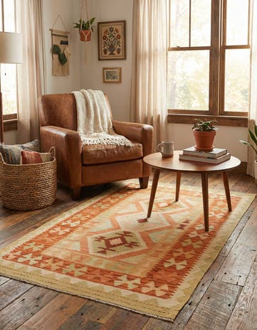 3' 2 x 5' Hand Woven Kilim Waziri Wool Rug