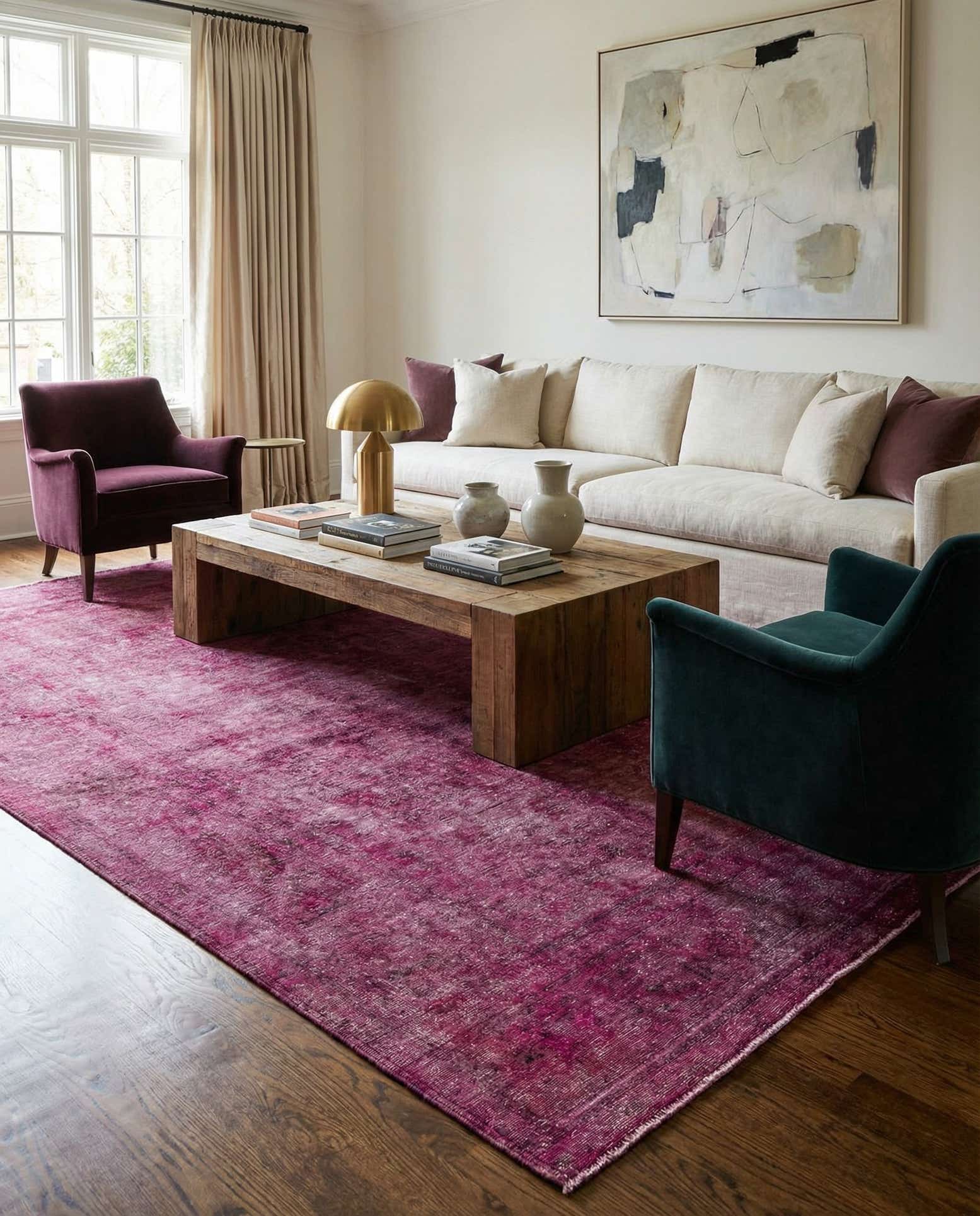 245cm x 345cm Hand Knotted Ultra Vintage Persian Wool Rug