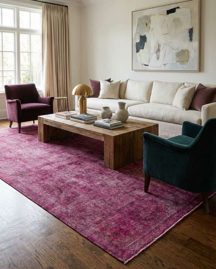 245cm x 345cm Hand Knotted Ultra Vintage Persian Wool Rug