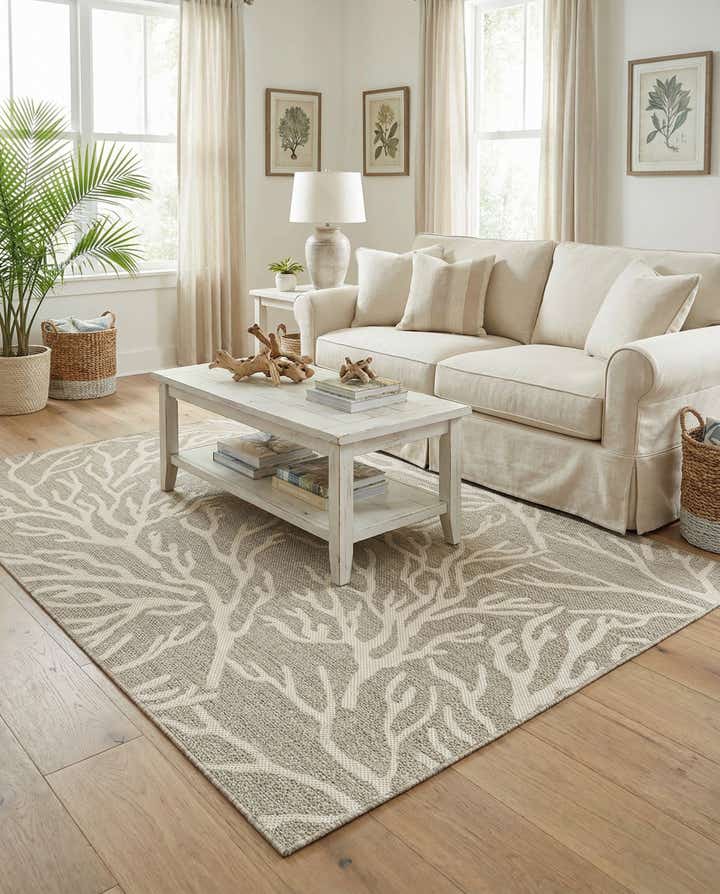 5' 3 x 8' Easy-Clean Coastal Indoor / Outdoor Rug