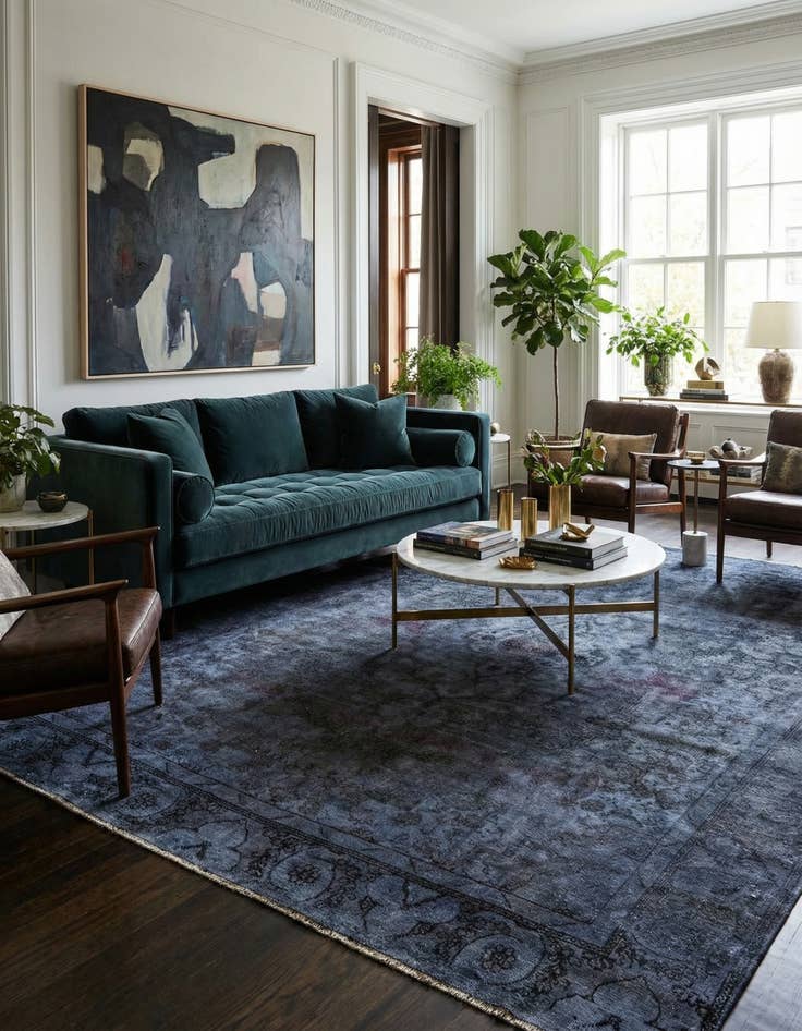 Detail image of 9' 5 x 12'  Hand Knotted Ultra Vintage Persian Wool Rug