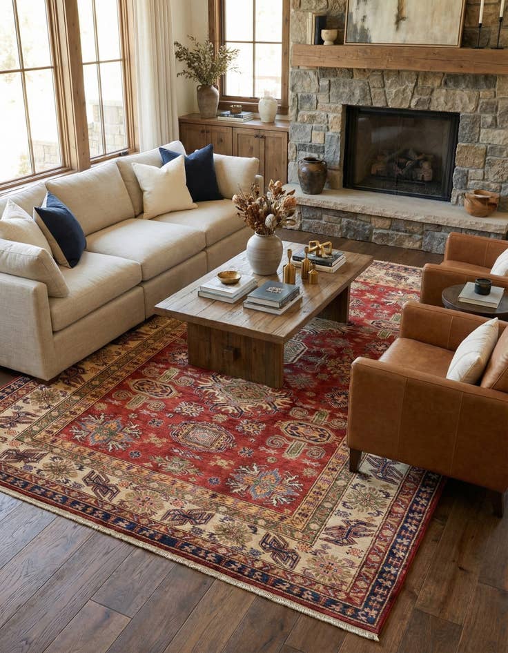 Detail image of 6' 7 x 9' 7  Hand Knotted Kazak Oriental Rug