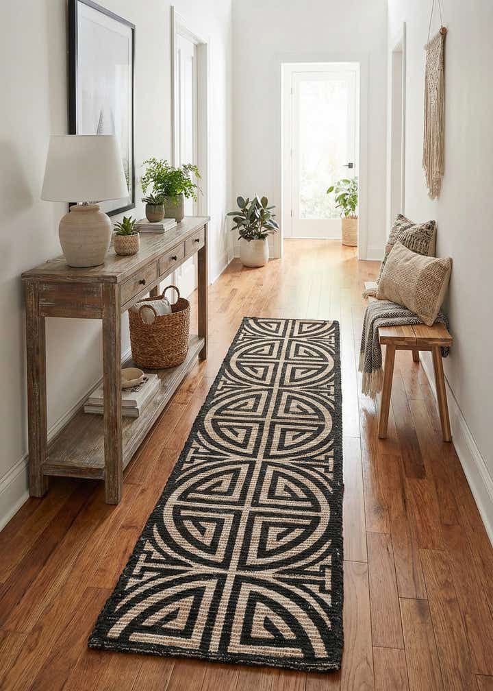 2' 2 x 8' Hand Woven Chenille Jute Runner Rug