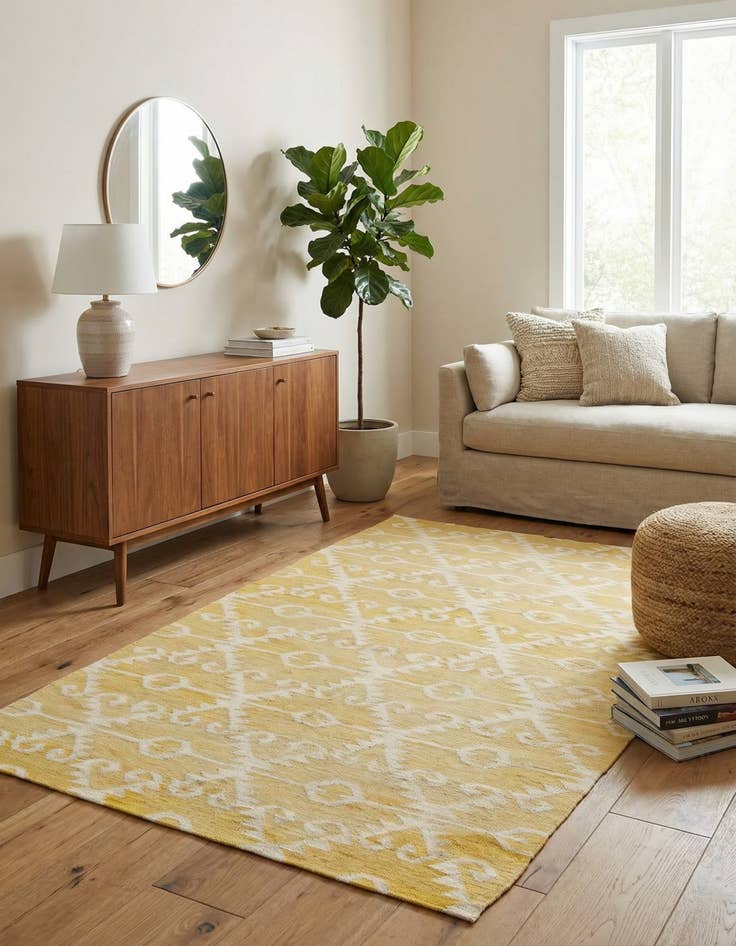 Detail image of 5' 2 x 8' 3  Hand Woven Kilim Modern Wool Rug