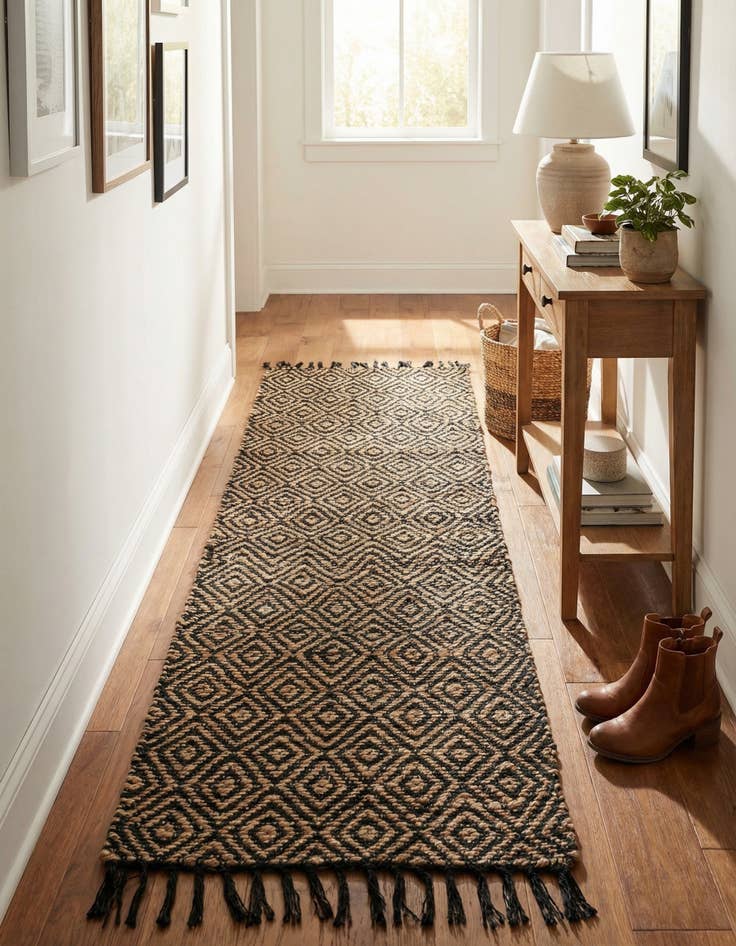 Detail image of  2' 2 x 10'  Hand Woven Braided Jute Runner Rug