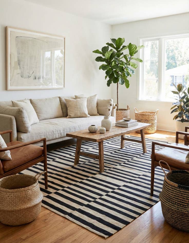 Detail image of 7' 3 x 10' 2  Hand Woven Kilim Modern Wool Rug