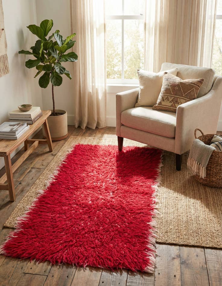 Detail image of 1' 10 x 3' 9  Hand Knotted Moroccan Wool Rug