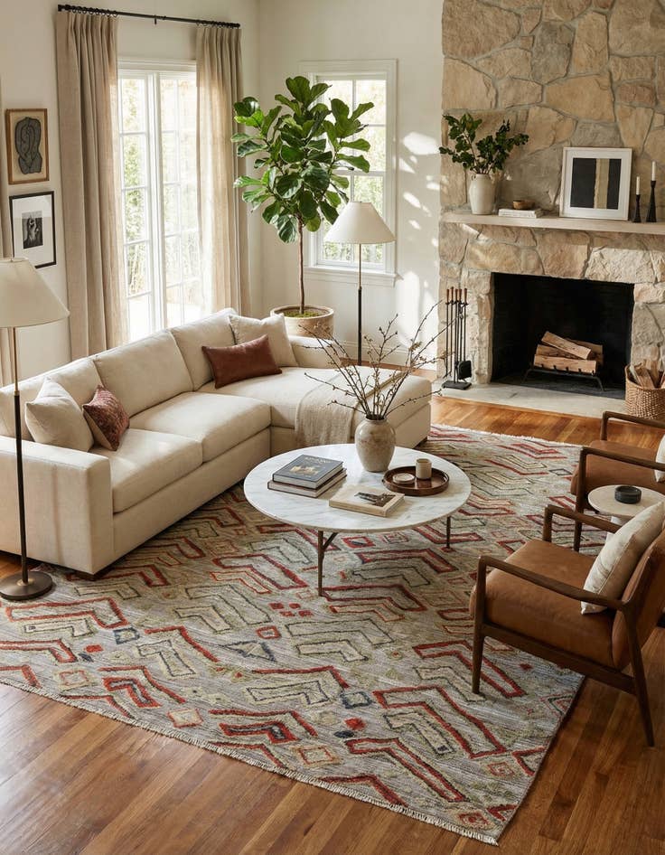 Detail image of 8' 2 x 10' 2  Hand Knotted Darya Wool Rug