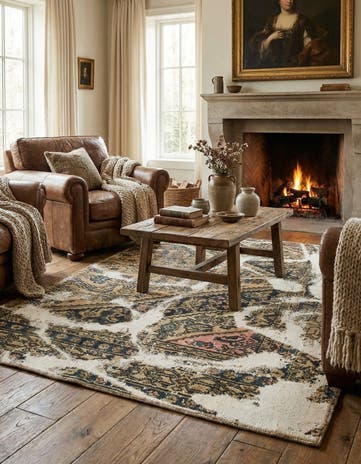 4' x 5' 9 Hand Knotted Ultra Vintage Persian Wool Rug