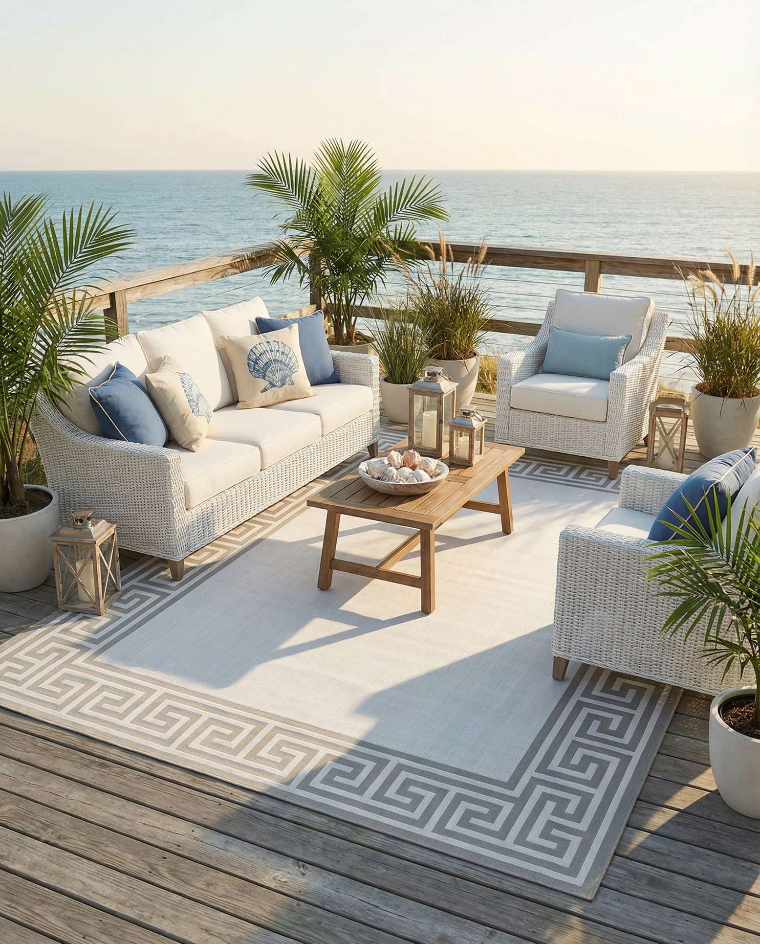 9' x 12' Easy-Clean Coastal Indoor / Outdoor Rug